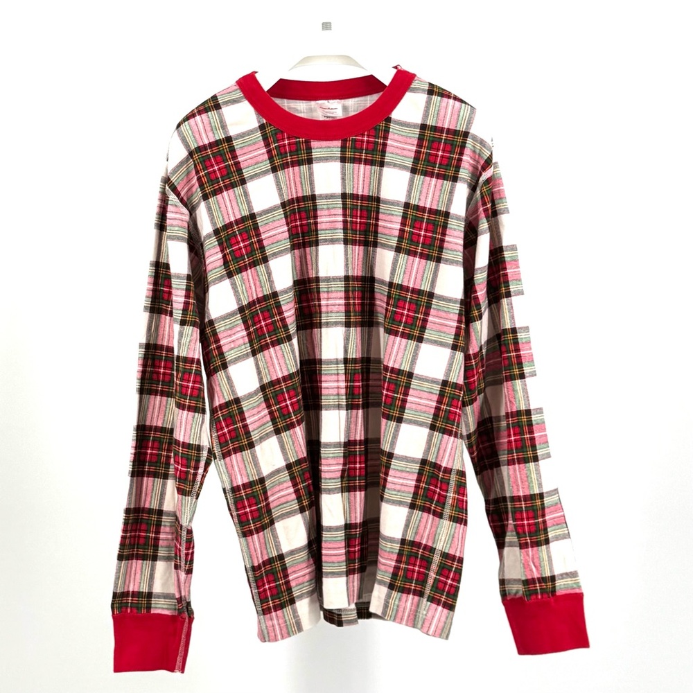 Hanna Andersson Unisex Red Plaid Pajama Lounge Set Organic Cotton Size XL